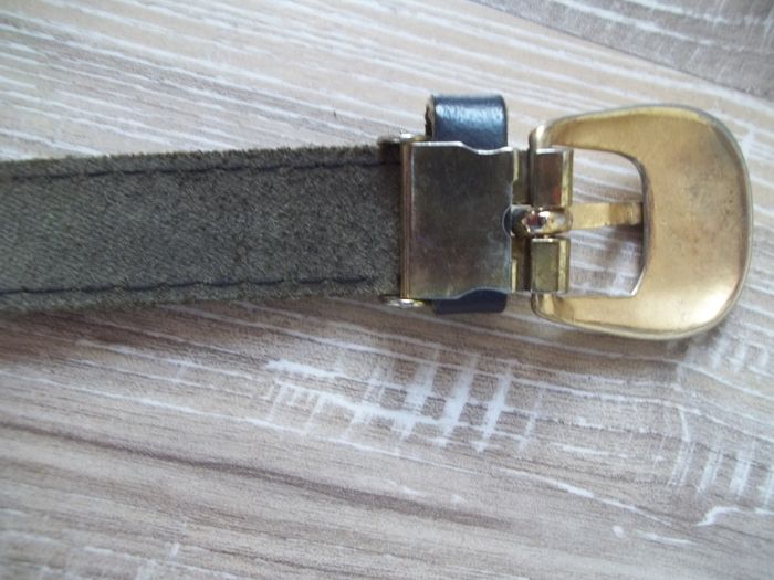 Ceinture cuir bleu marine - photo numéro 5