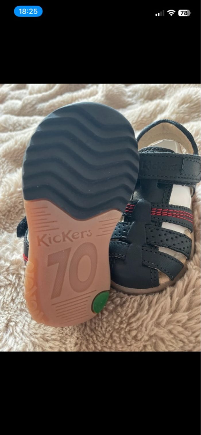 Sandales Kickers Platinium marine neuves – taille 20 - photo numéro 5
