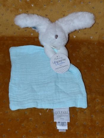 Doudou lapin happy pop bleu blanc doudou et compagnie🐰neuf