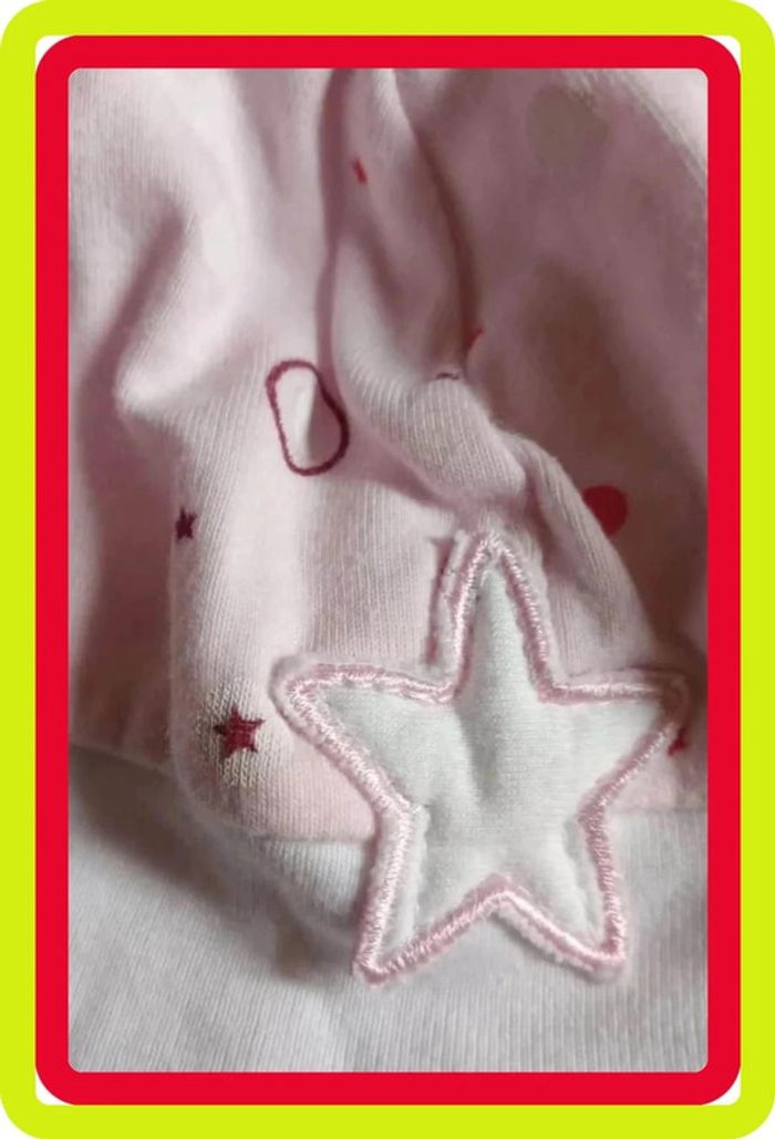 Ensemble bonnet + chausson rose blanc U Tout Petits Taille 1 mois - photo numéro 3