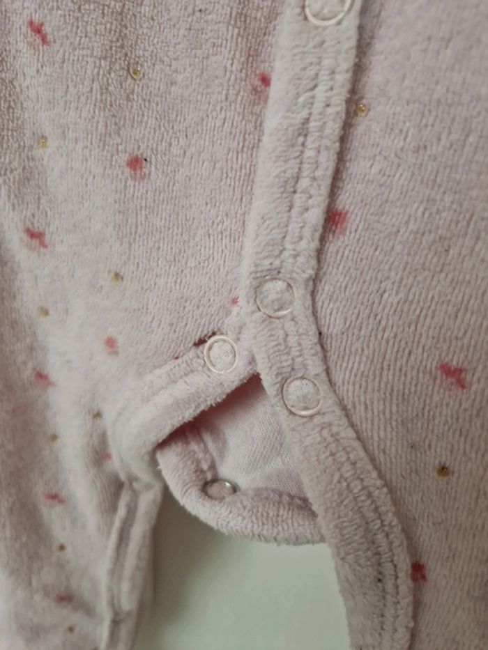 Combinaison pyjama velours rose doré 6mois - photo numéro 5
