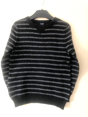 Pull rayé gris noir 6 ans Kiabi 