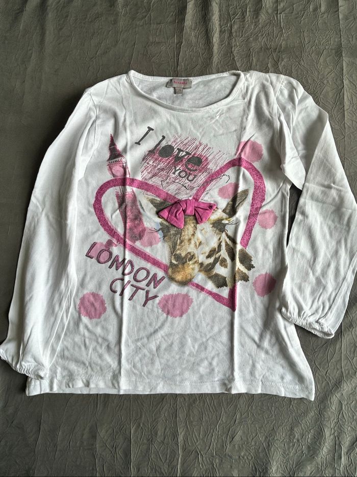 Lot de 2 t-shirts manches longues fille 7 ans - photo numéro 2
