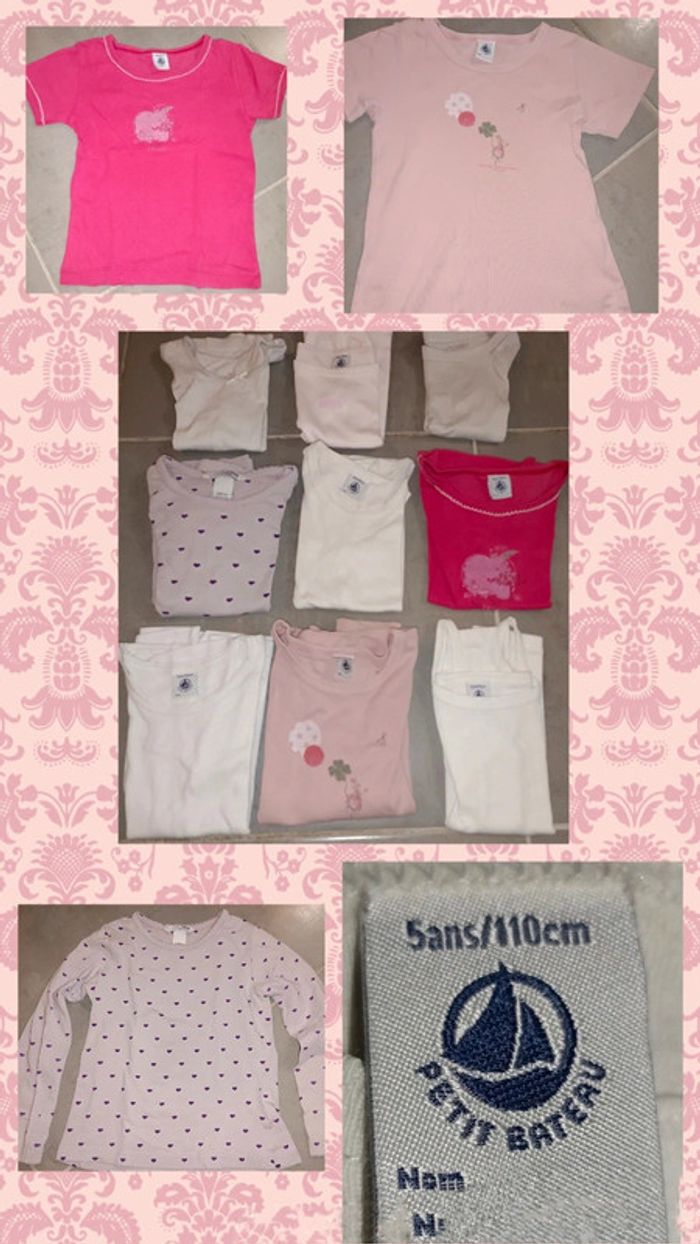 Lot de maillots de corps - tricots de peau fille en 5 ans