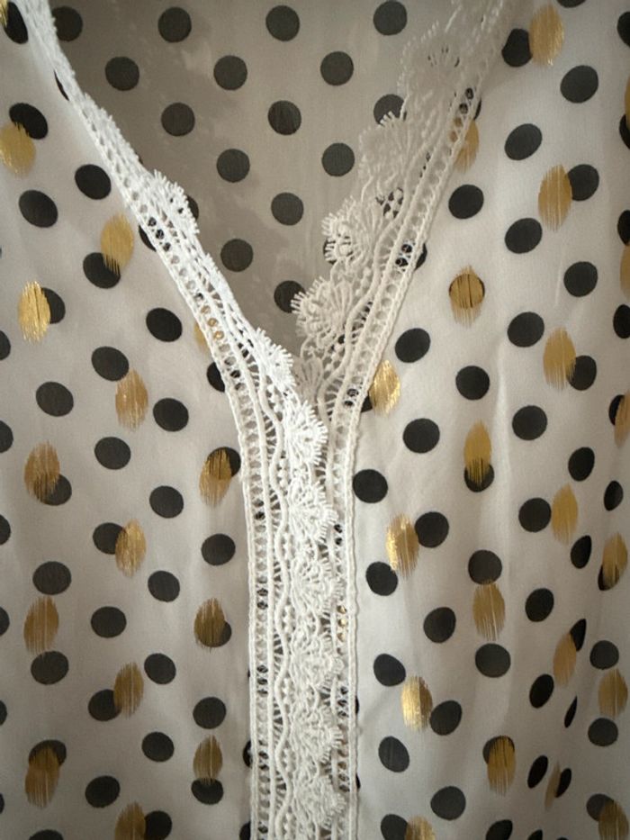 Blouse chic à pois dorés – SHEIN – Taille L - photo numéro 3