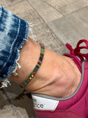 Bracelet de cheville en tissus imprimé