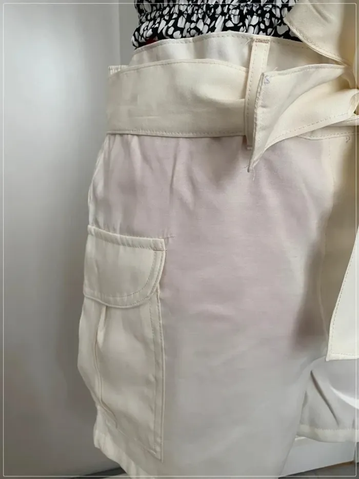 Short fluide ceinturé blanc Anna Karel - photo numéro 2
