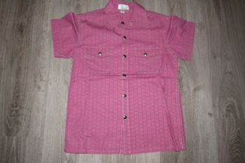 CHEMISE A MANCHES COURTES ROSE ET BEIGE GARÇON - VERTBAUDET - 8 ANS - n°05