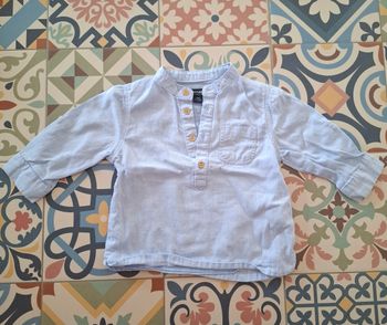 Tee-shirt manches longues style chemise 6 mois