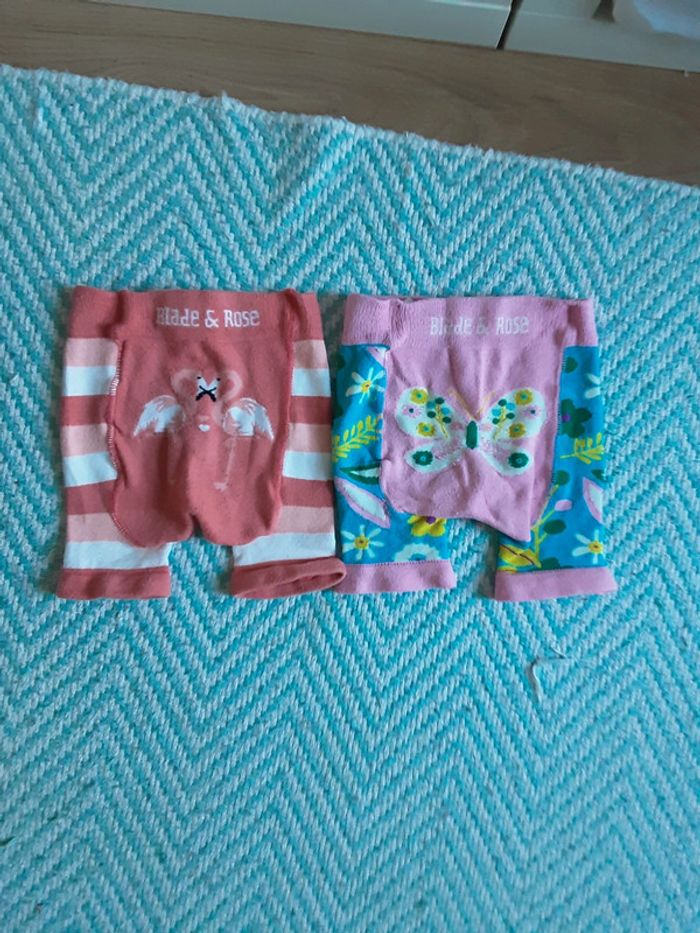 Lot de 2 collant court / short flamand et papillon T. 1-2 ans