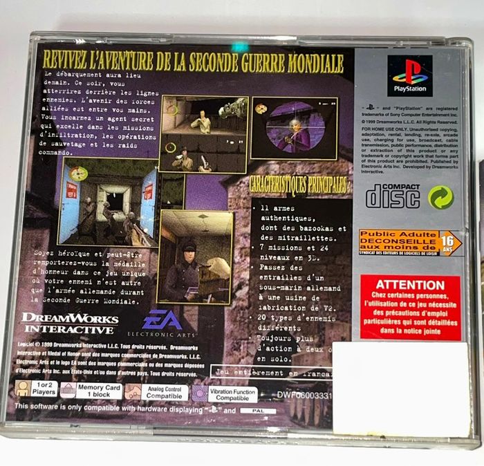 Medal Of Honor - Jeu PS1 Avec Notice Version Platinum Française Sony - photo numéro 5