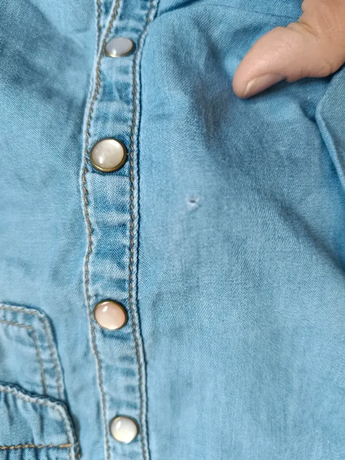 Chemise en jean bébé fille - photo numéro 3