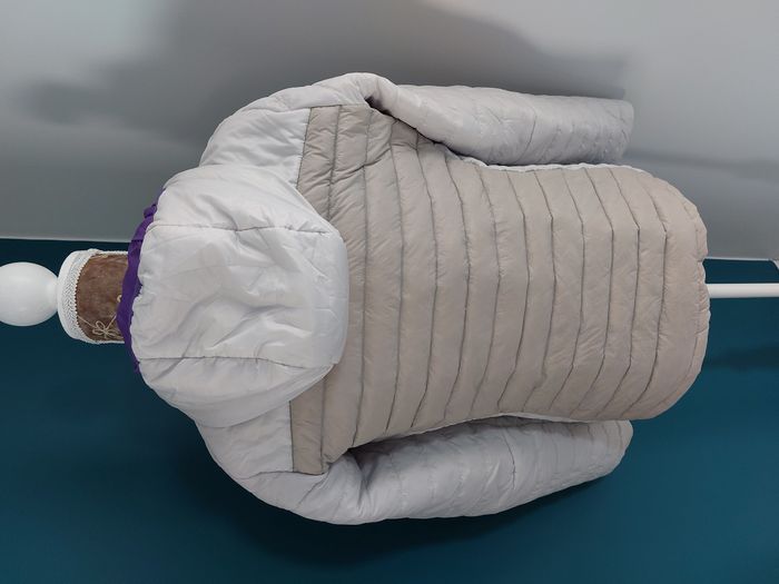 Doudoune Quechua beige & blanc taille M - photo numéro 5