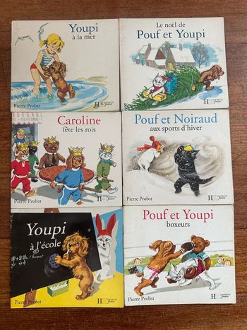 Pierre Probst - Caroline Câlin - Lot de 6 livres albums anciens Hachette Jeunesse