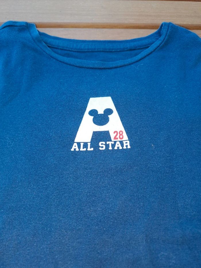 Tee-shirt marine mickey taille 3/4 ans - photo numéro 2