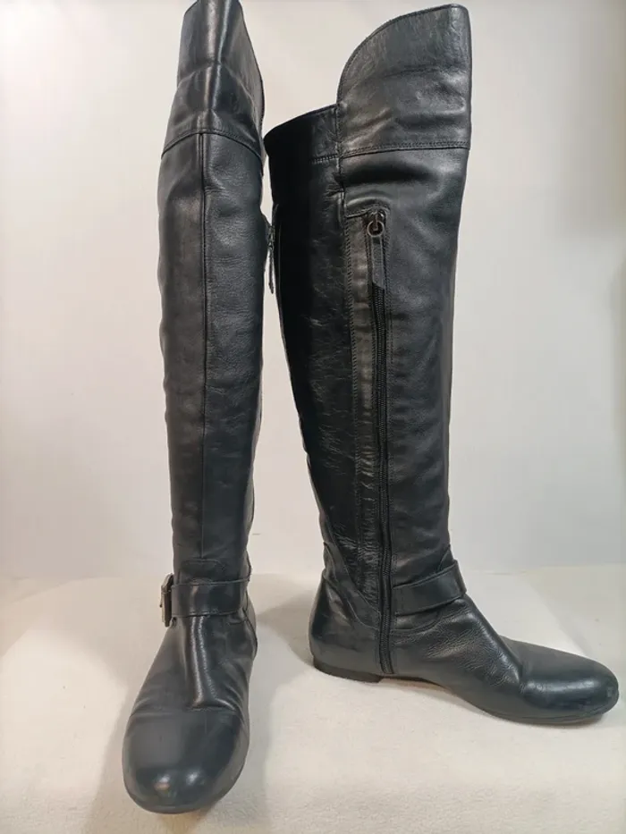 Cuissardes sans talon 37 femme - bottes hautes plates - photo numéro 3