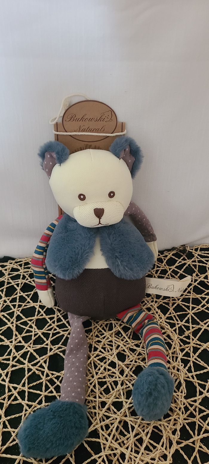 Doudou peluche ours adam bukowski. Grand modèle 38cm - photo numéro 5