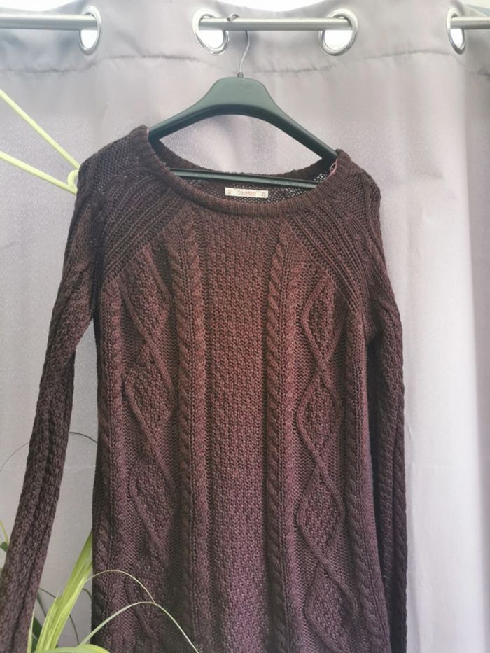 Joli pull Pull and Bear t M lie de vin torsades - photo numéro 7