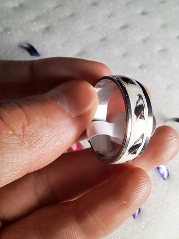 Bague acier inoxydable motifs