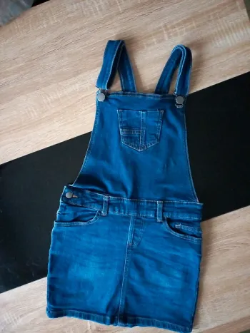 Robe salopette en jeans 12 ans