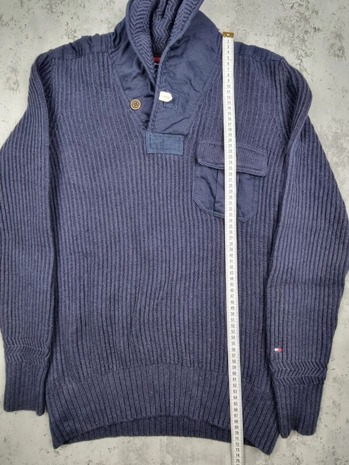 Pull col châle Tommy Hilfiger – Bleu marine – Taille M Hommes (mesures en photos) - photo numéro 10