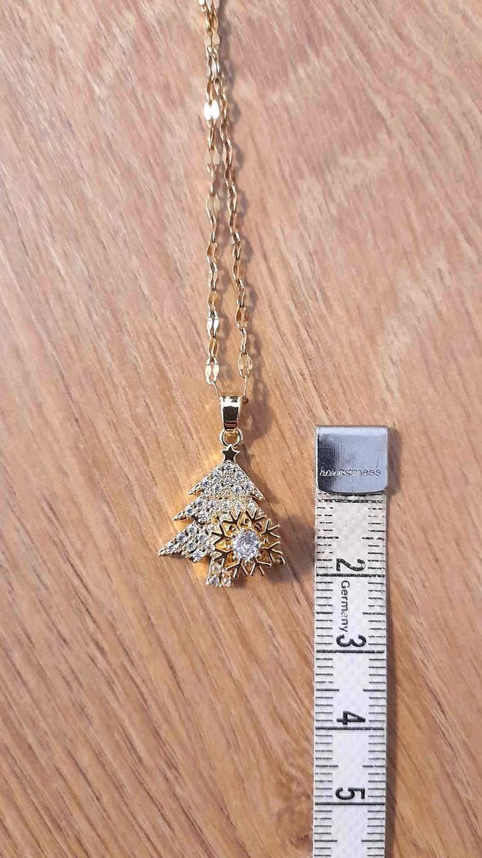 Bijoux Noël | Collier plaqué or Sapin - Neuf - photo numéro 4