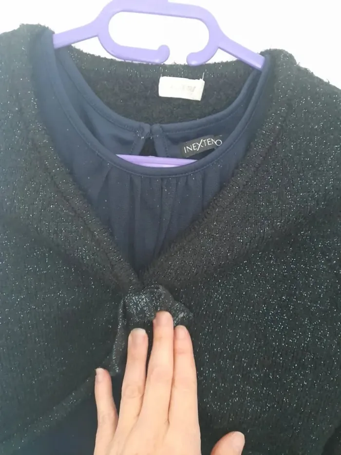 Ensemble robe sans manche et boléro manche effet paillette 14ans - photo numéro 5