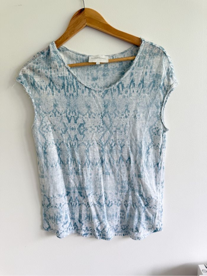 T-shirt manches courtes bleu clair sud express taille 36 S
