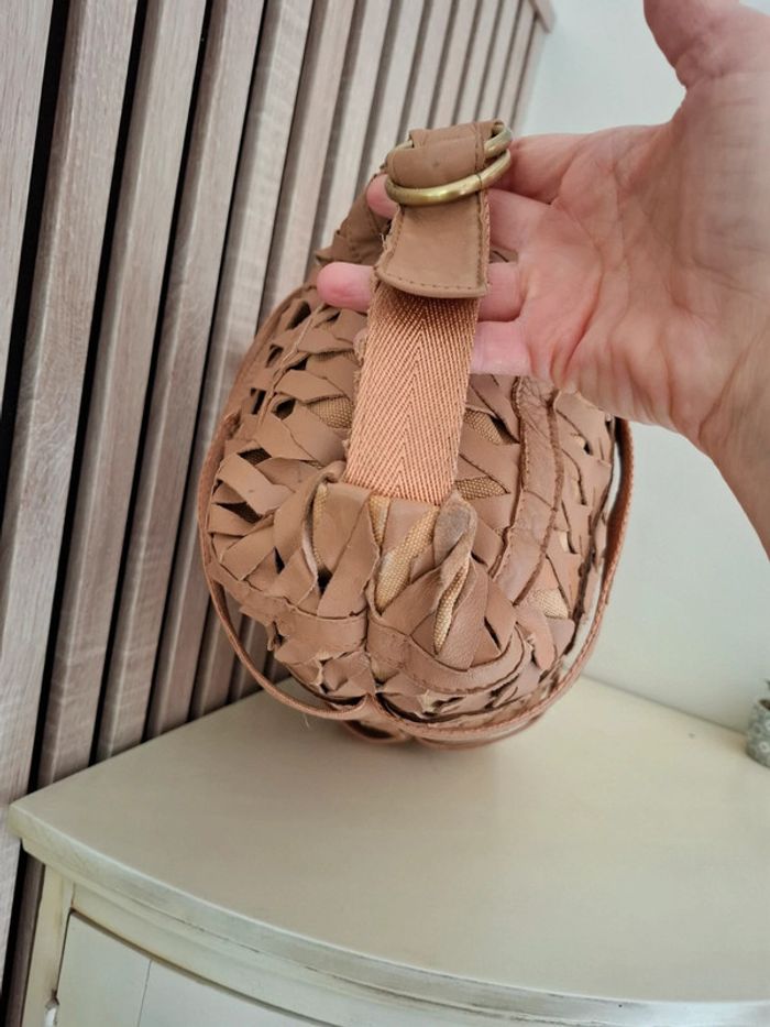 Sac cuir tressé marron - photo numéro 4