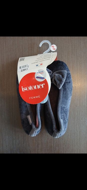 Chaussons femme gris  isotoner 35/36