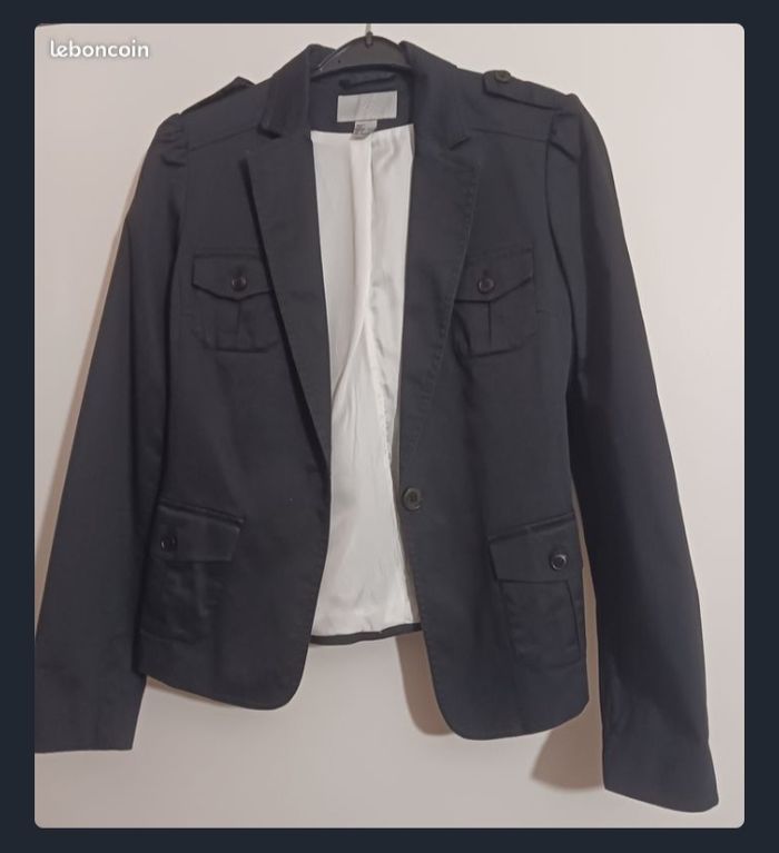 Veste blazer, veste tailleur, noir