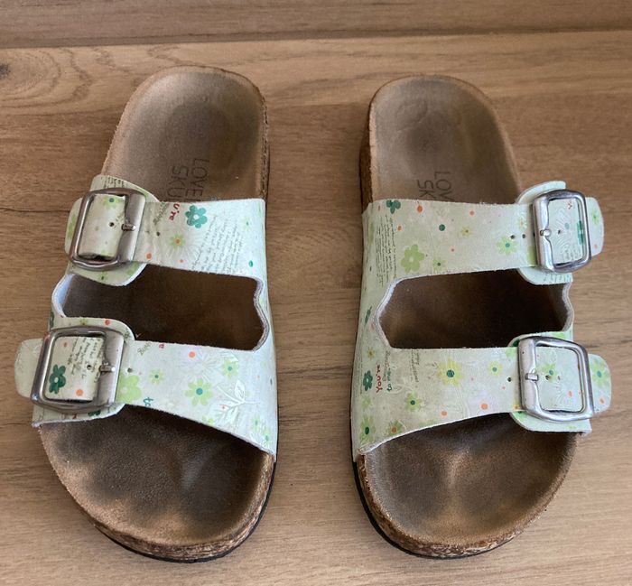 mules  2 brides motif fleuri - photo numéro 2
