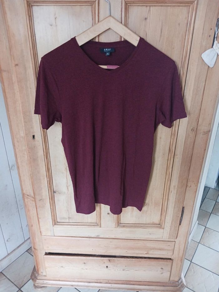 T-shirt mc Homme bordeaux taille M