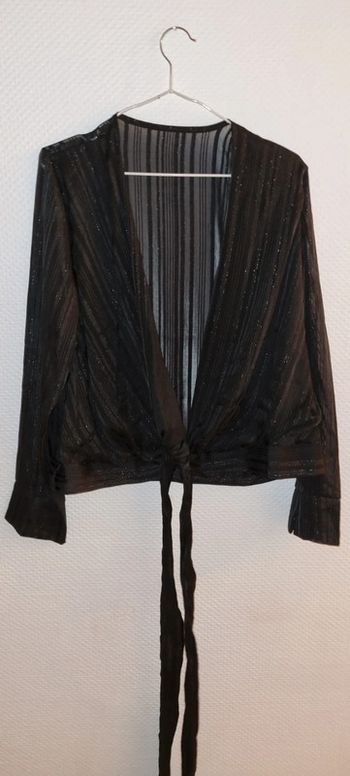 Blouse noire cache cœur taille unique