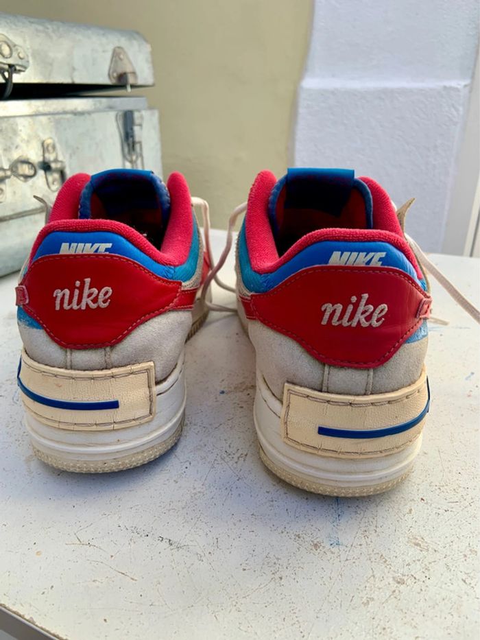 🔝 Air Force One Shadow blanche rouge et bleu taille 41 - photo numéro 5