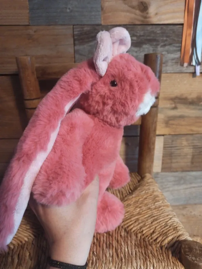 Peluche lapin rose bukowski friendly kanina - photo numéro 6