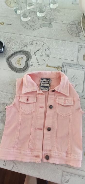 Veste jean fille sans manche