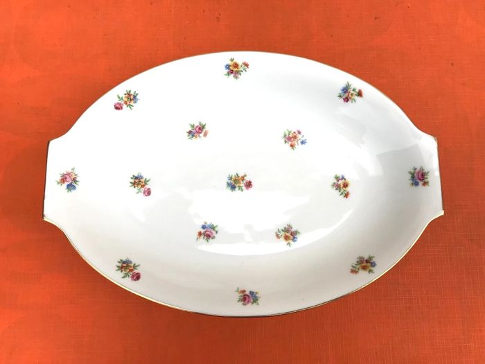 Ancien plat de service P.N France Porcelaine à décor brassées de fleurs - photo numéro 6