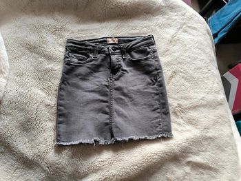 Mini jupe jean grise 10 ans