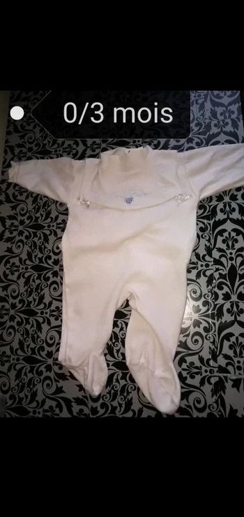 Pijama 0/3 mois blanc