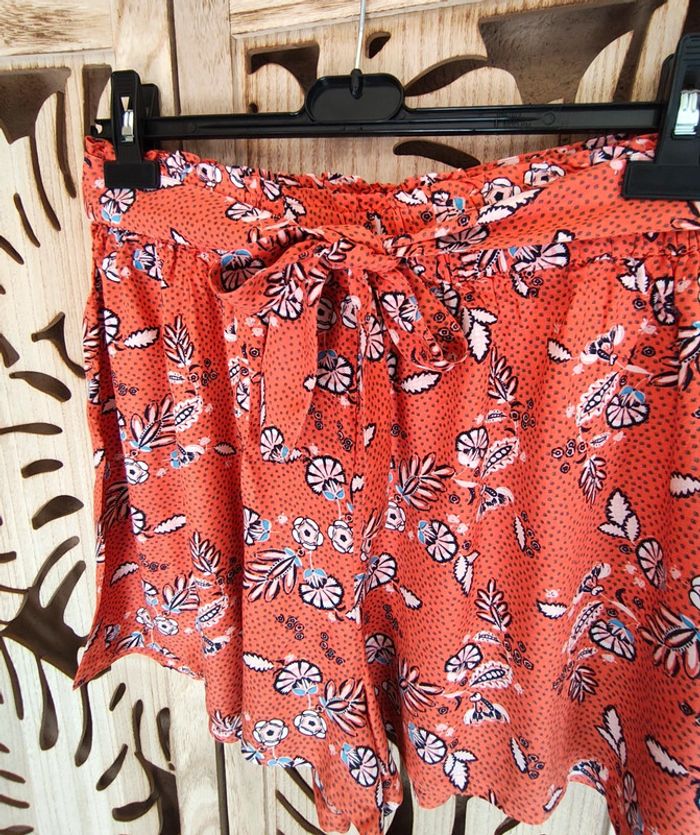 Short fluide et léger imprimé, ceinture Taille 44 LH - photo numéro 3