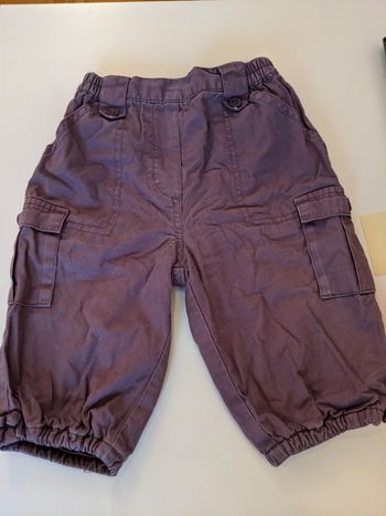 Pantalon d'hiver violet doublé Bout'chou 6 mois fille