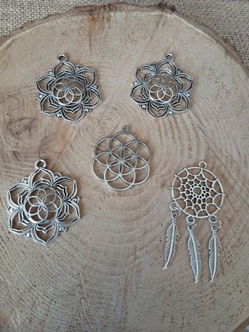 Lot de 5 pendentif fleur de vie attrape rêve