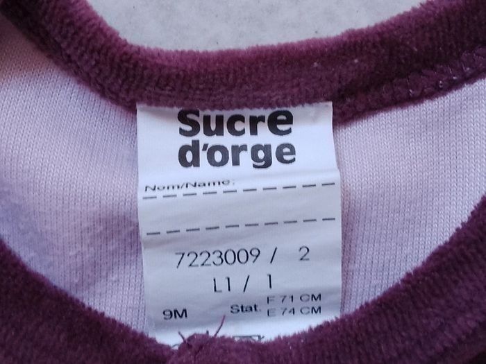 Pyjama fille une pièce Sucre d'Orge 9 mois - photo numéro 4
