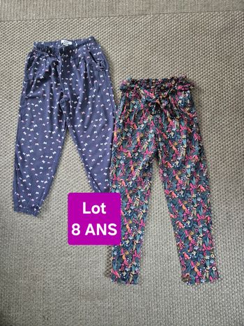 Lot de 2 pantalons fluides fille - 8 ans