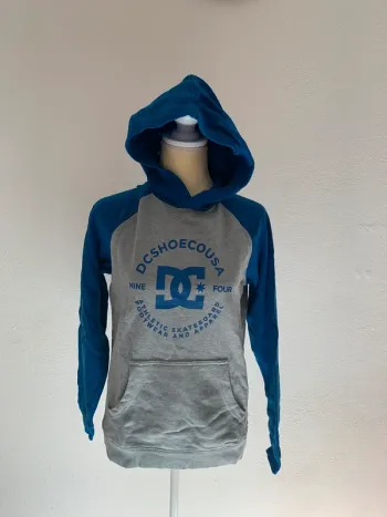 Sweat à capuche DC Shoes gris et bleu - Taille L