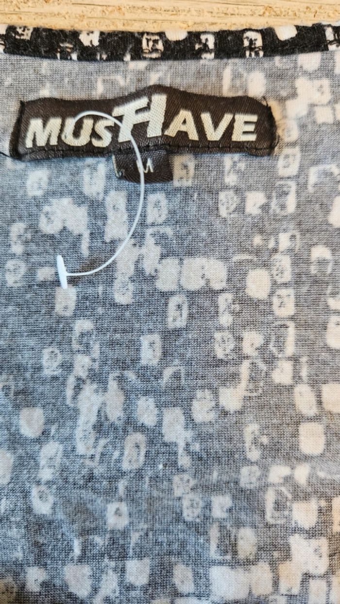 Blouse légère à manches courtes, noire et blanche, MustHave, M, non mis - photo numéro 4