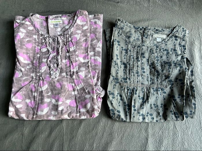 Lot de 2 chemises blouses mi-saison fille