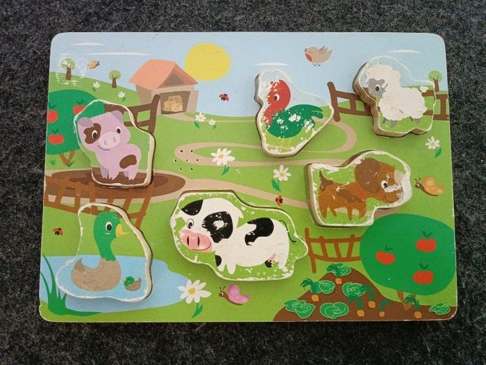 Puzzle sonore en bois Les animaux de la ferme