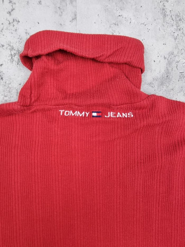Pull fin col roulé Tommy Jeans rouge – Taille M Femme (mesures en photos) - photo numéro 6